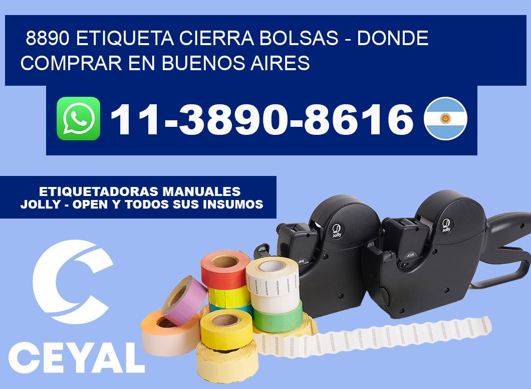 8890 etiqueta Cierra Bolsas - Donde Comprar en Buenos Aires