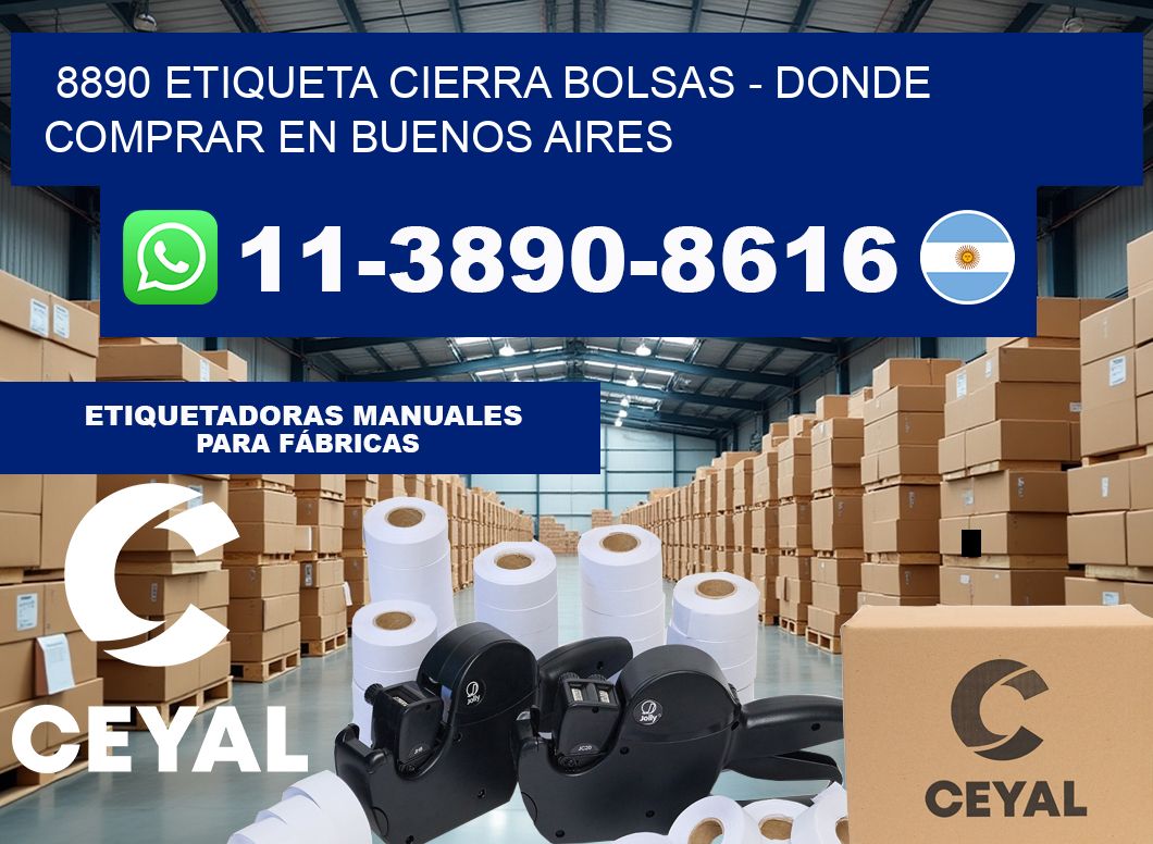 8890 etiqueta Cierra Bolsas – Donde Comprar en Buenos Aires