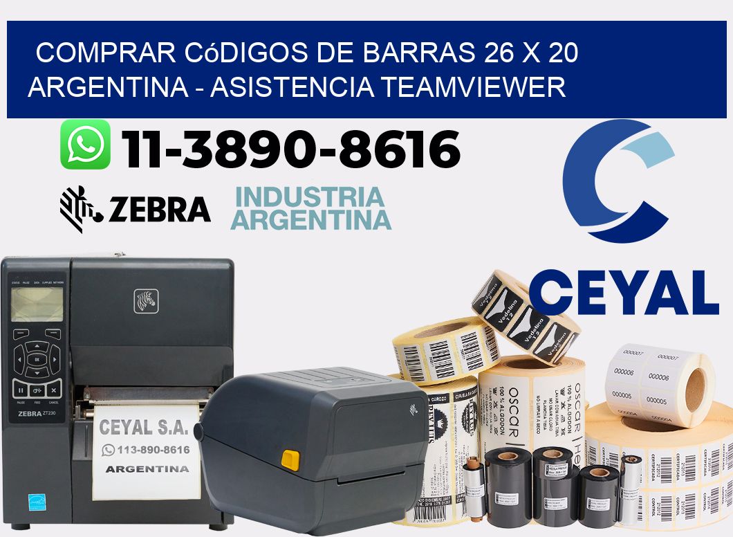 Comprar códigos de barras 26 x 20 argentina - asistencia teamviewer