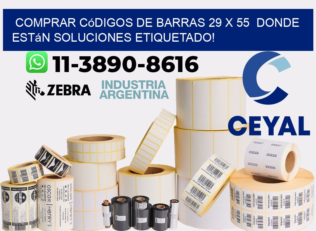 Comprar códigos de barras 29 x 55 donde están soluciones etiquetado!