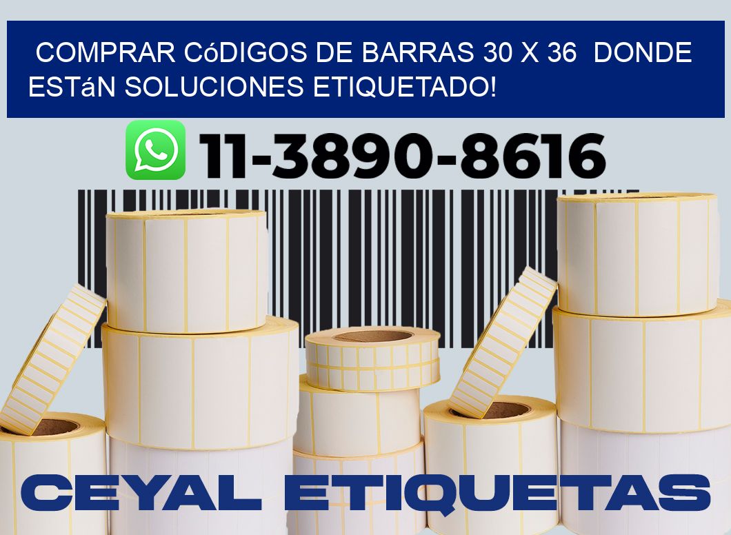 Comprar códigos de barras 30 x 36  donde están soluciones etiquetado!