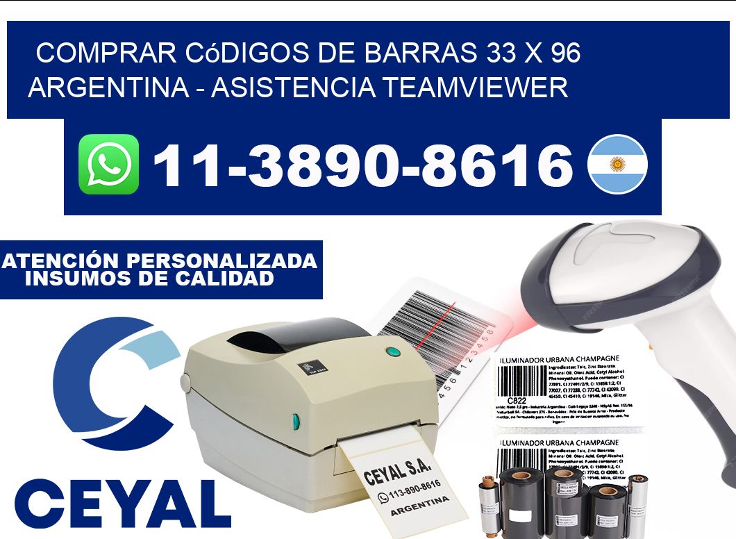 Comprar códigos de barras 33 x 96 argentina - asistencia teamviewer