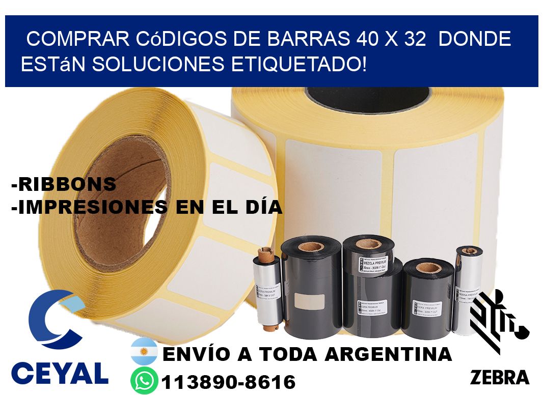 Comprar códigos de barras 40 x 32  donde están soluciones etiquetado!