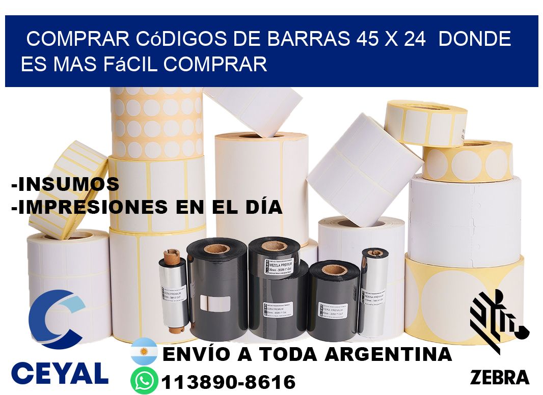Comprar códigos de barras 45 x 24 Donde es mas fácil comprar
