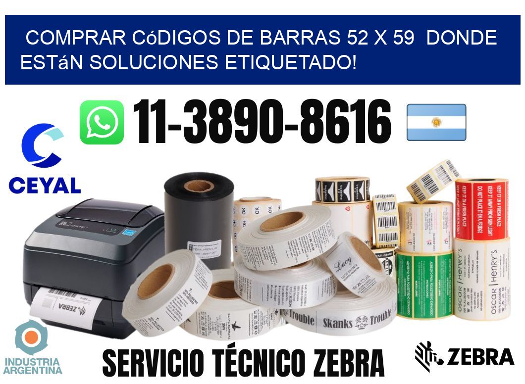 Comprar códigos de barras 52 x 59  donde están soluciones etiquetado!