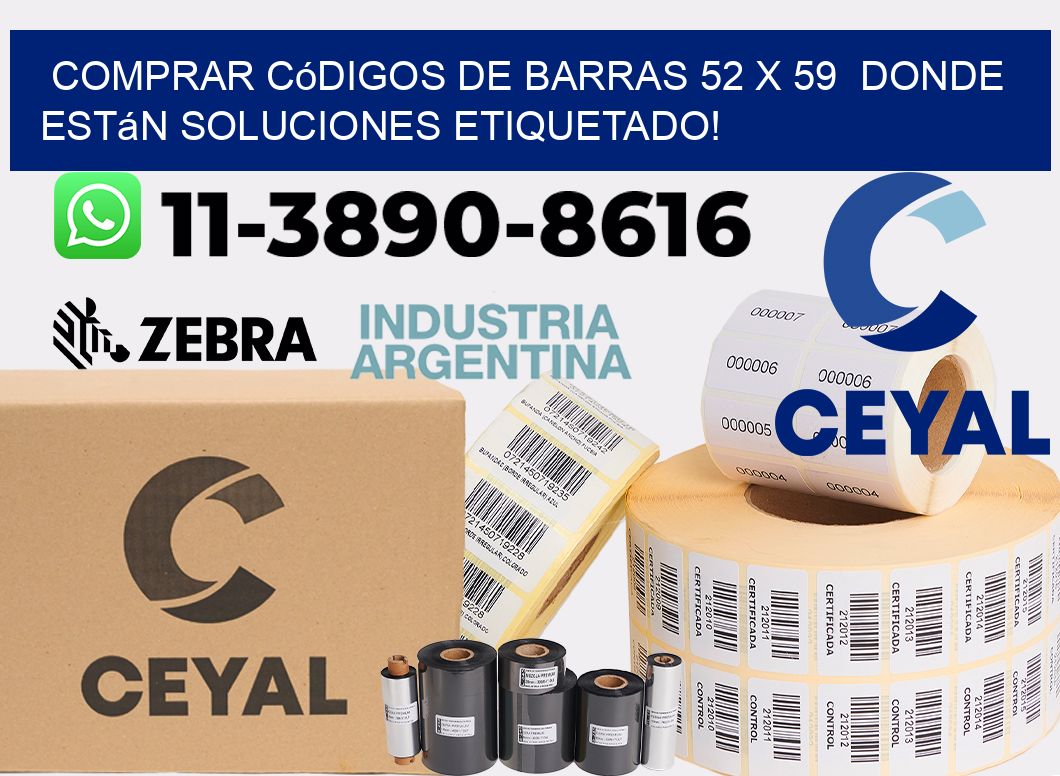 Comprar códigos de barras 52 x 59  donde están soluciones etiquetado!