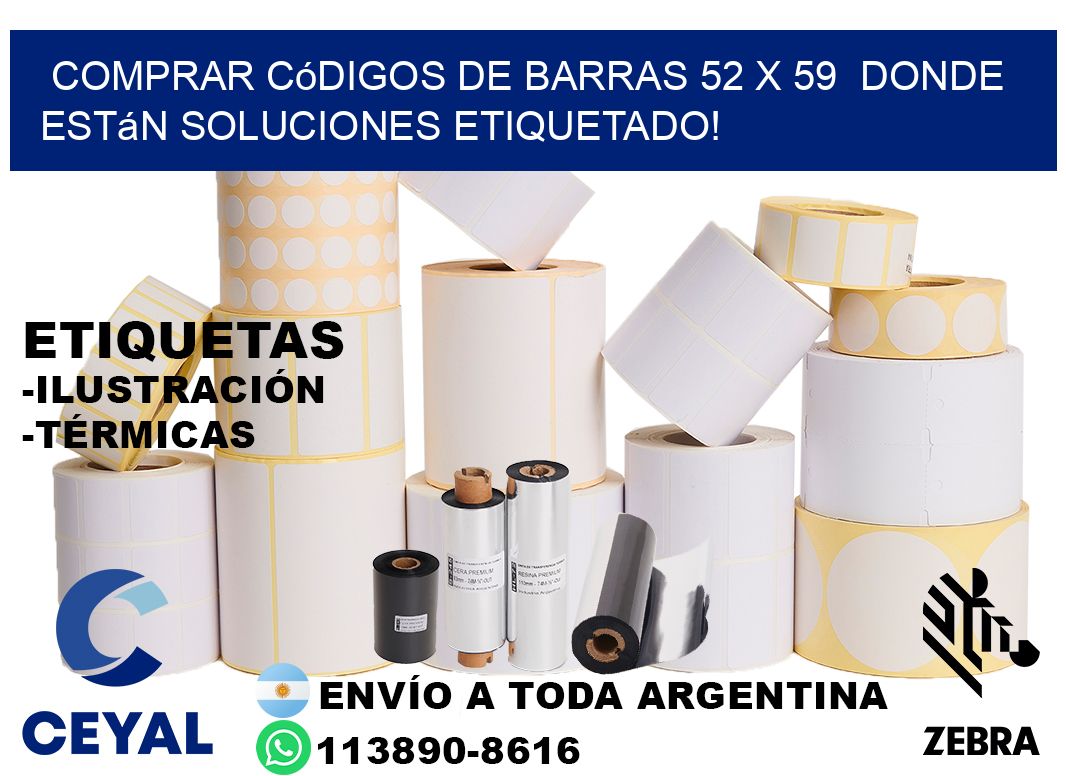 Comprar códigos de barras 52 x 59  donde están soluciones etiquetado!