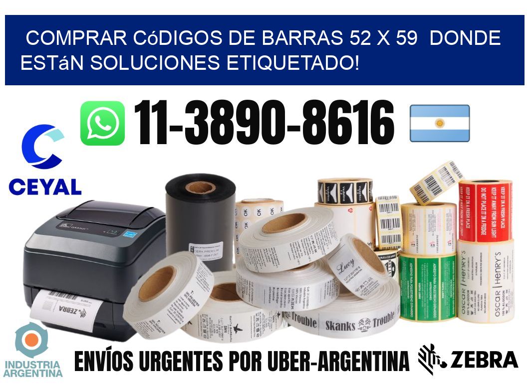Comprar códigos de barras 52 x 59  donde están soluciones etiquetado!
