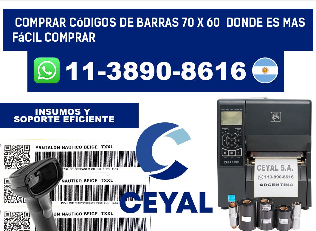 Comprar códigos de barras 70 x 60  Donde es mas fácil comprar