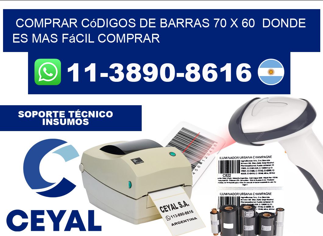 Comprar códigos de barras 70 x 60  Donde es mas fácil comprar