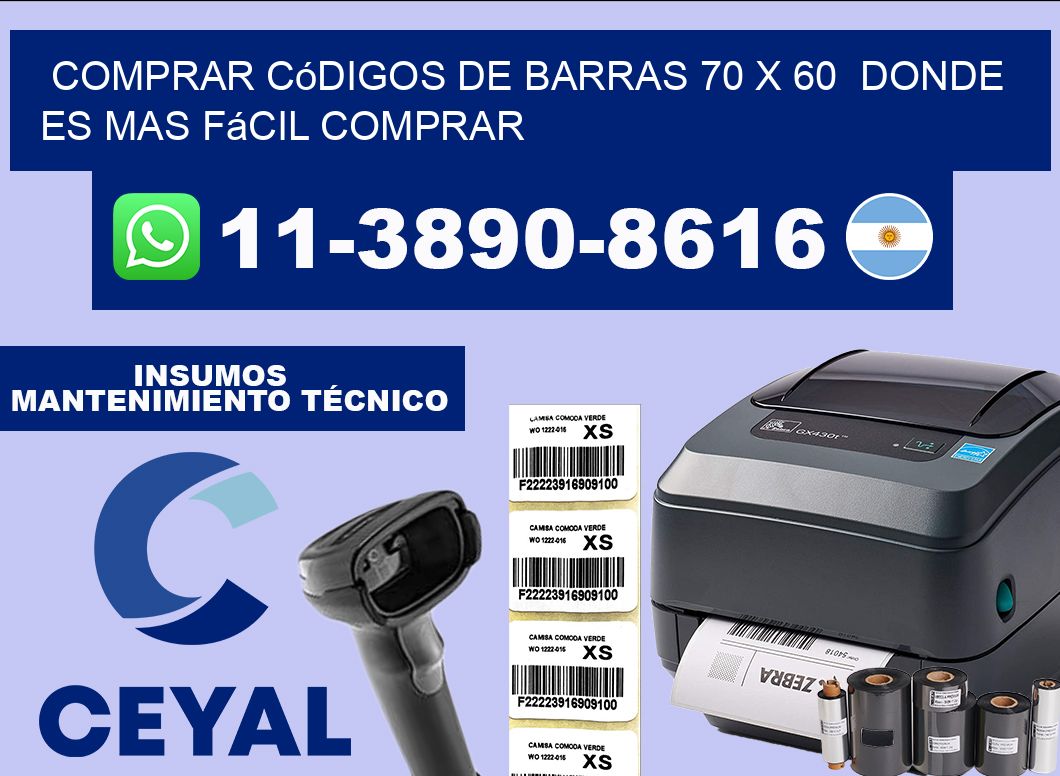 Comprar códigos de barras 70 x 60  Donde es mas fácil comprar