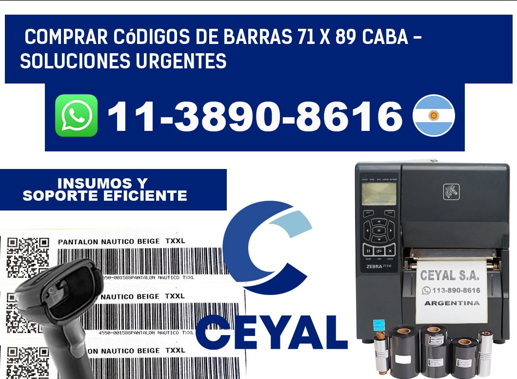 Comprar códigos de barras 71 x 89 CABA - soluciones urgentes