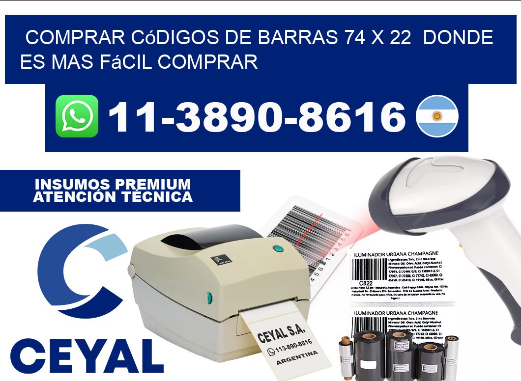 Comprar códigos de barras 74 x 22  Donde es mas fácil comprar