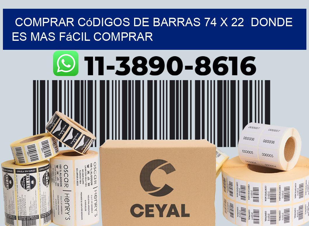 Comprar códigos de barras 74 x 22  Donde es mas fácil comprar