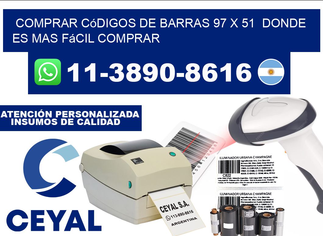 Comprar códigos de barras 97 x 51  Donde es mas fácil comprar