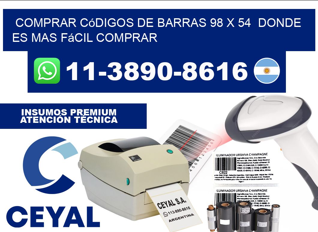 Comprar códigos de barras 98 x 54  Donde es mas fácil comprar