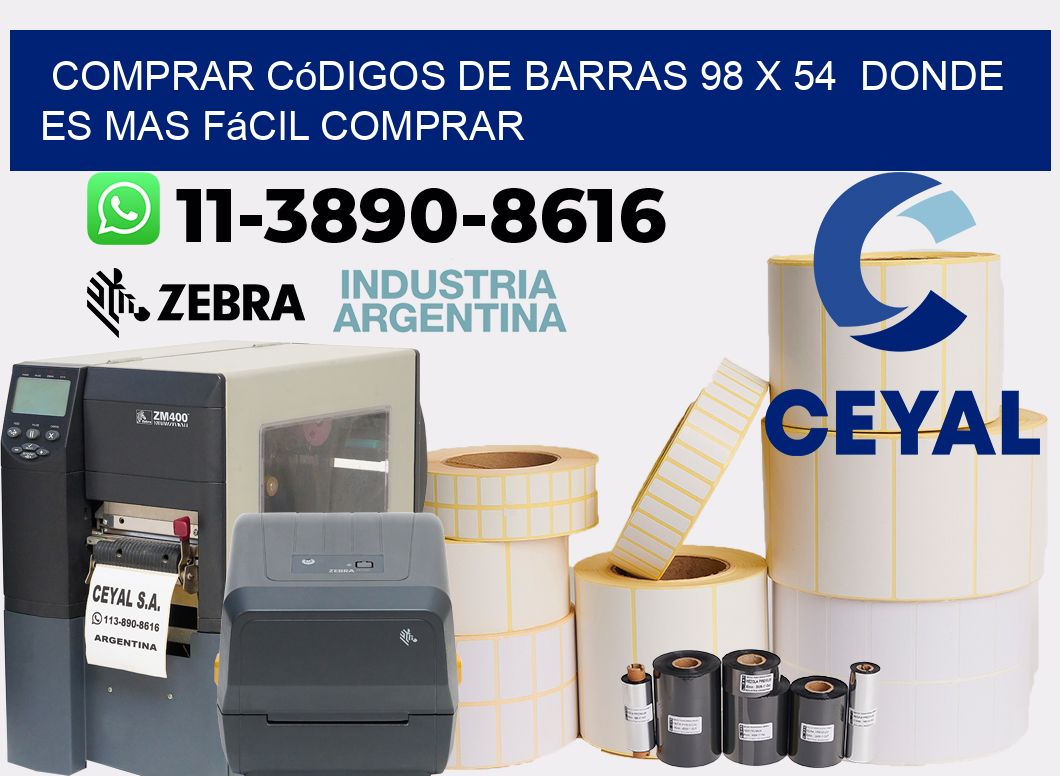 Comprar códigos de barras 98 x 54  Donde es mas fácil comprar