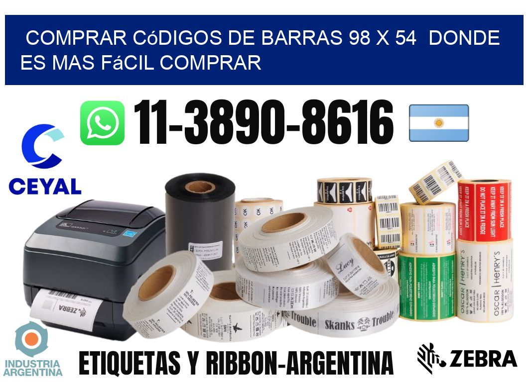 Comprar códigos de barras 98 x 54  Donde es mas fácil comprar