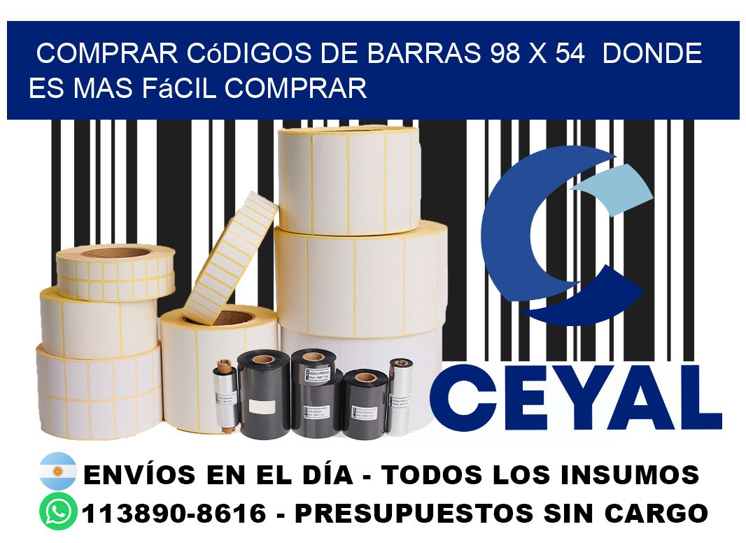 Comprar códigos de barras 98 x 54  Donde es mas fácil comprar