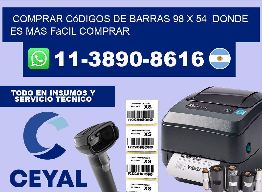 Comprar códigos de barras 98 x 54  Donde es mas fácil comprar