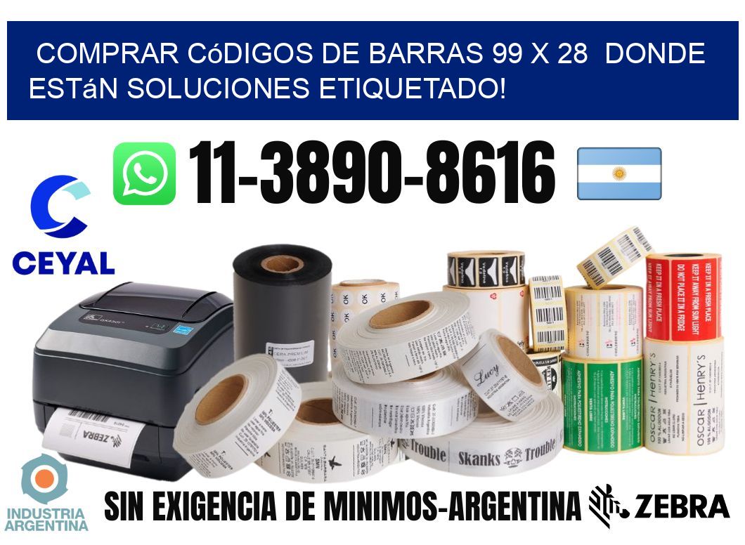 Comprar códigos de barras 99 x 28  donde están soluciones etiquetado!