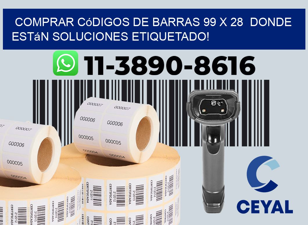 Comprar códigos de barras 99 x 28  donde están soluciones etiquetado!