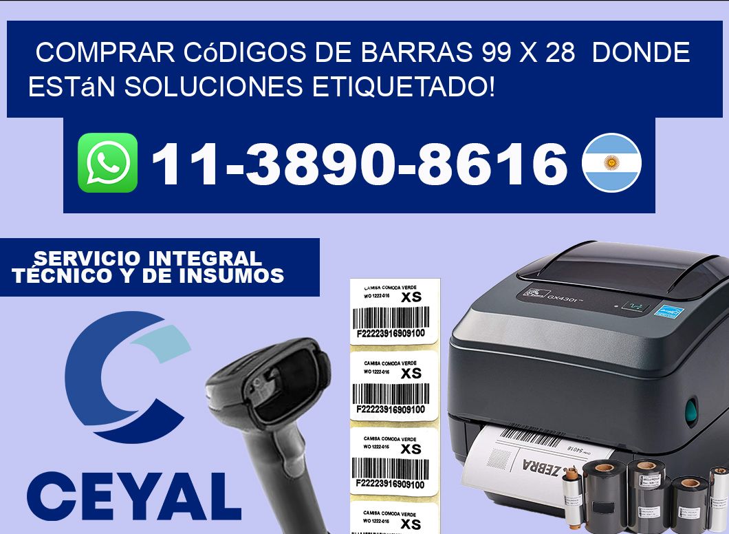 Comprar códigos de barras 99 x 28  donde están soluciones etiquetado!