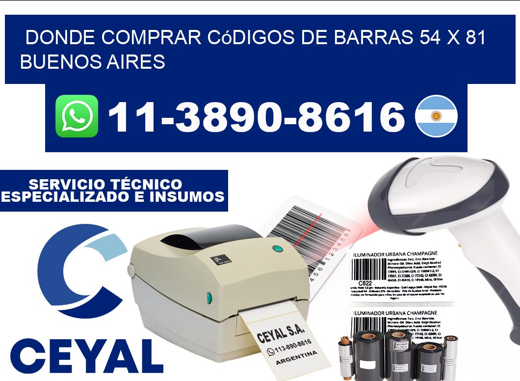 Donde Comprar códigos de barras 54 x 81 Buenos Aires