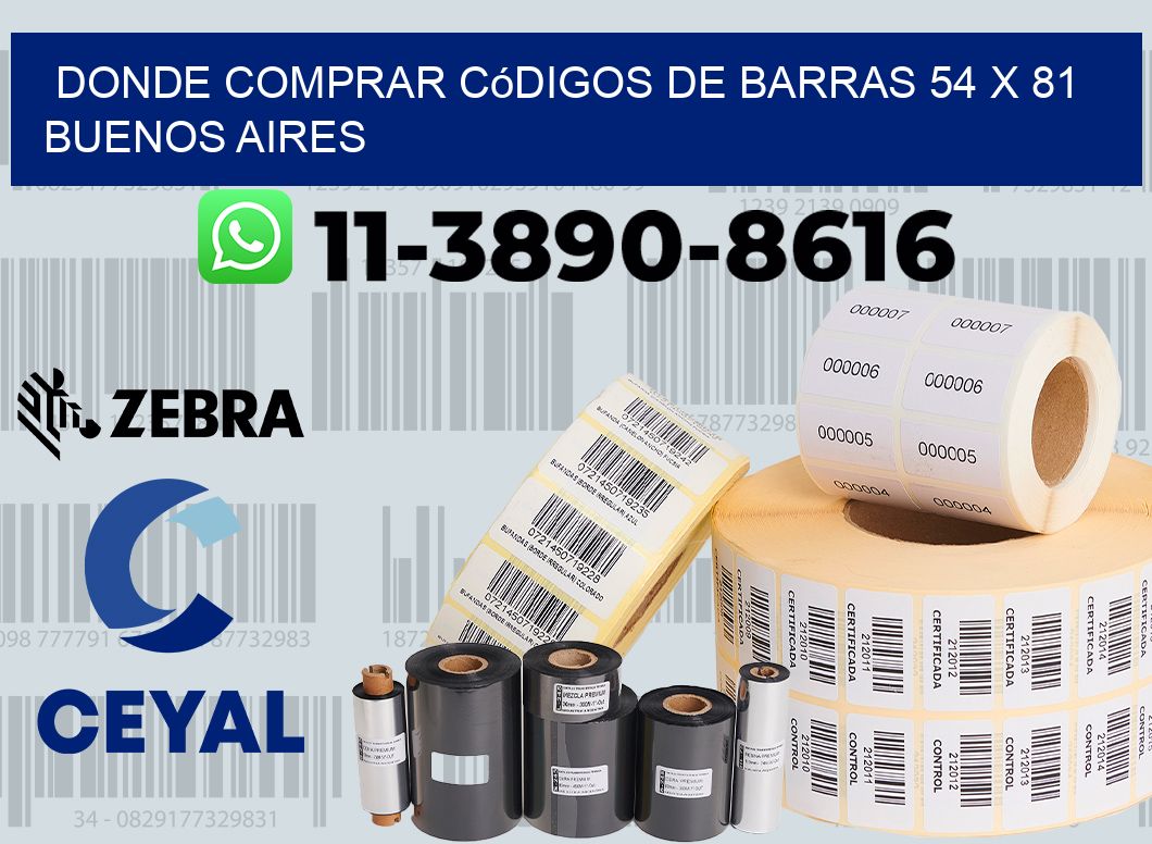 Donde Comprar códigos de barras 54 x 81 Buenos Aires