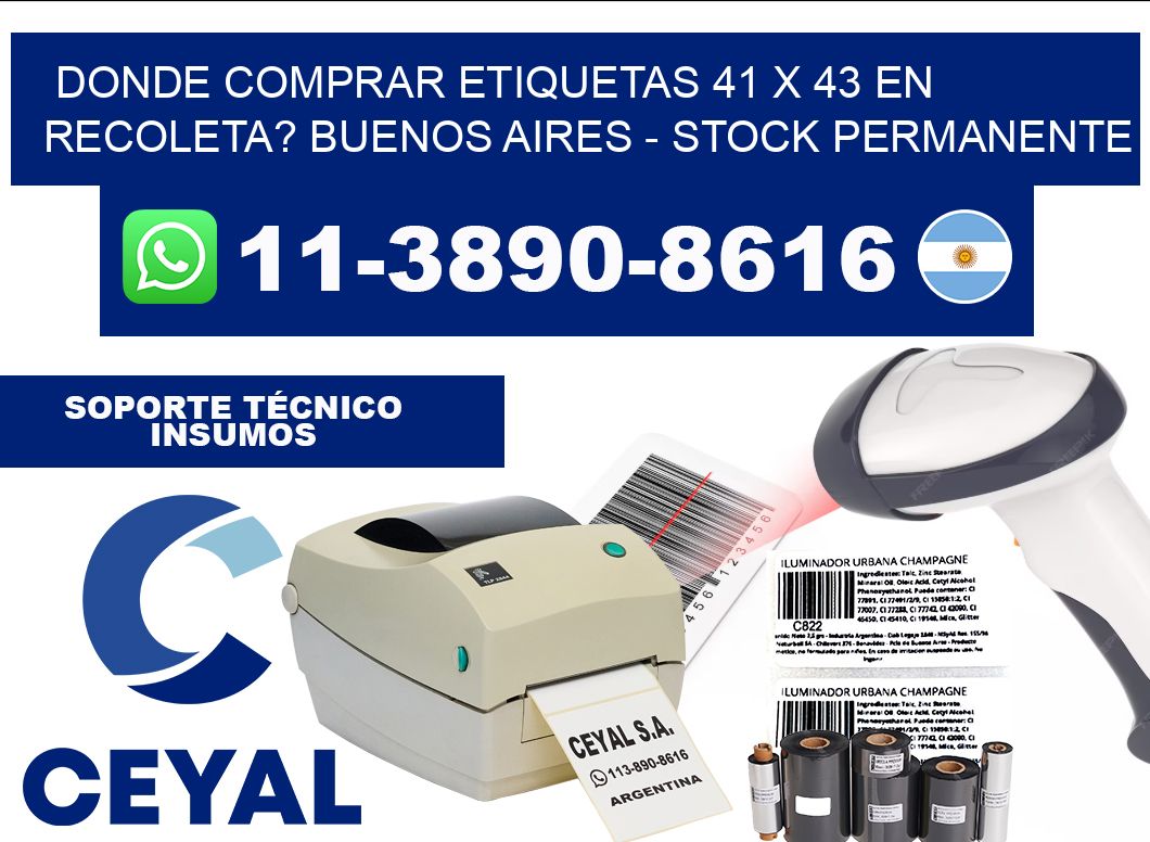 Donde Comprar etiquetas 41 x 43 en RECOLETA? Buenos Aires - Stock permanente