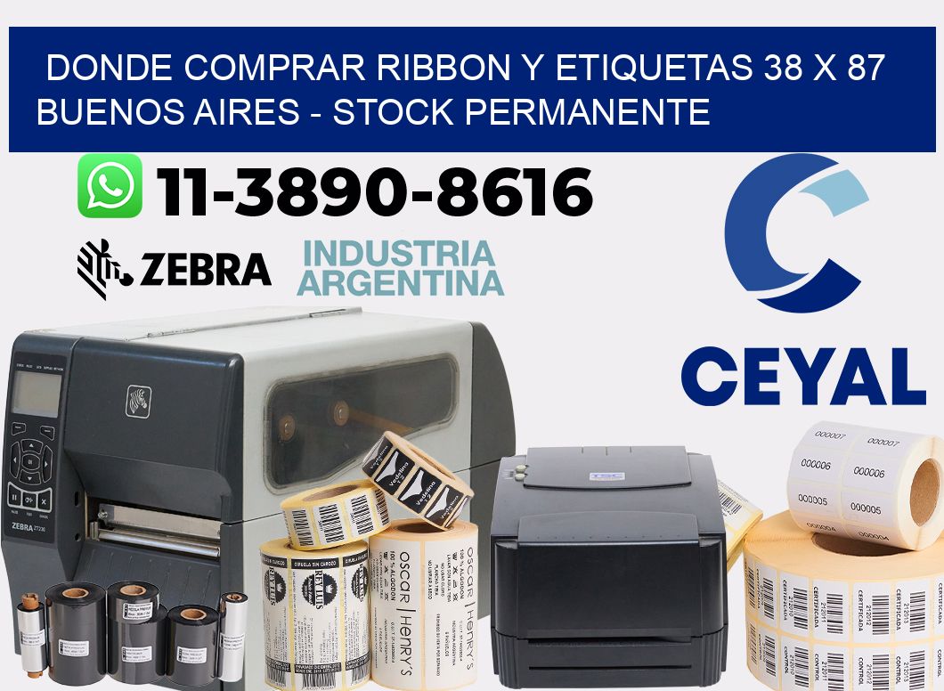 Donde Comprar ribbon y etiquetas 38 x 87 Buenos Aires - Stock permanente