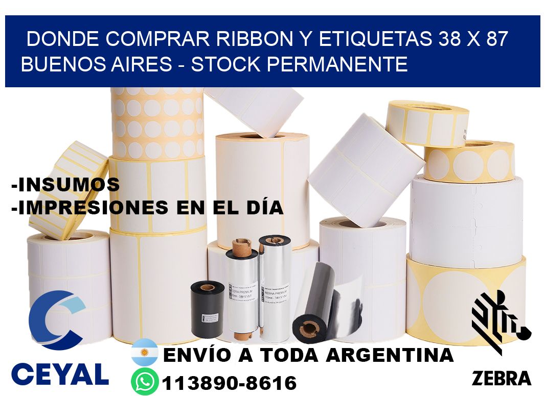 Donde Comprar ribbon y etiquetas 38 x 87 Buenos Aires - Stock permanente