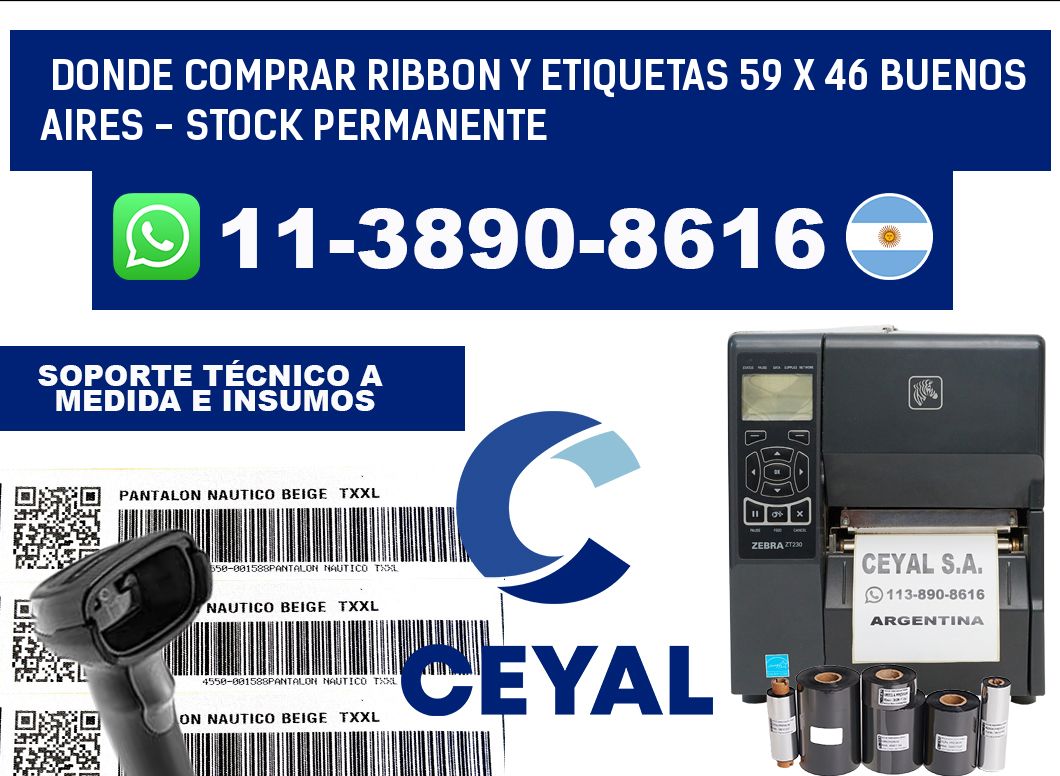 Donde Comprar ribbon y etiquetas 59 x 46 Buenos Aires - Stock permanente