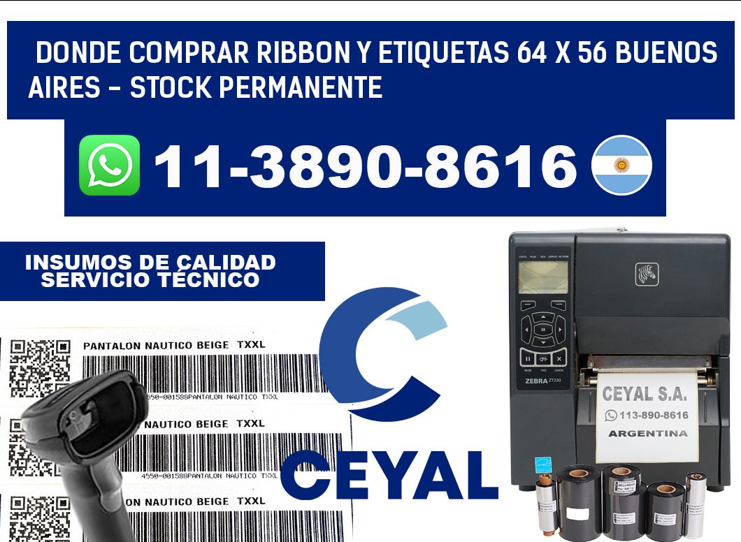 Donde Comprar ribbon y etiquetas 64 x 56 Buenos Aires - Stock permanente