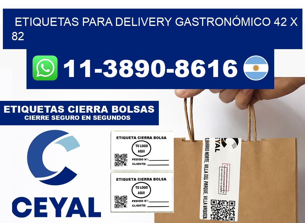 ETIQUETAS PARA DELIVERY GASTRONÓMICO 42 x 82