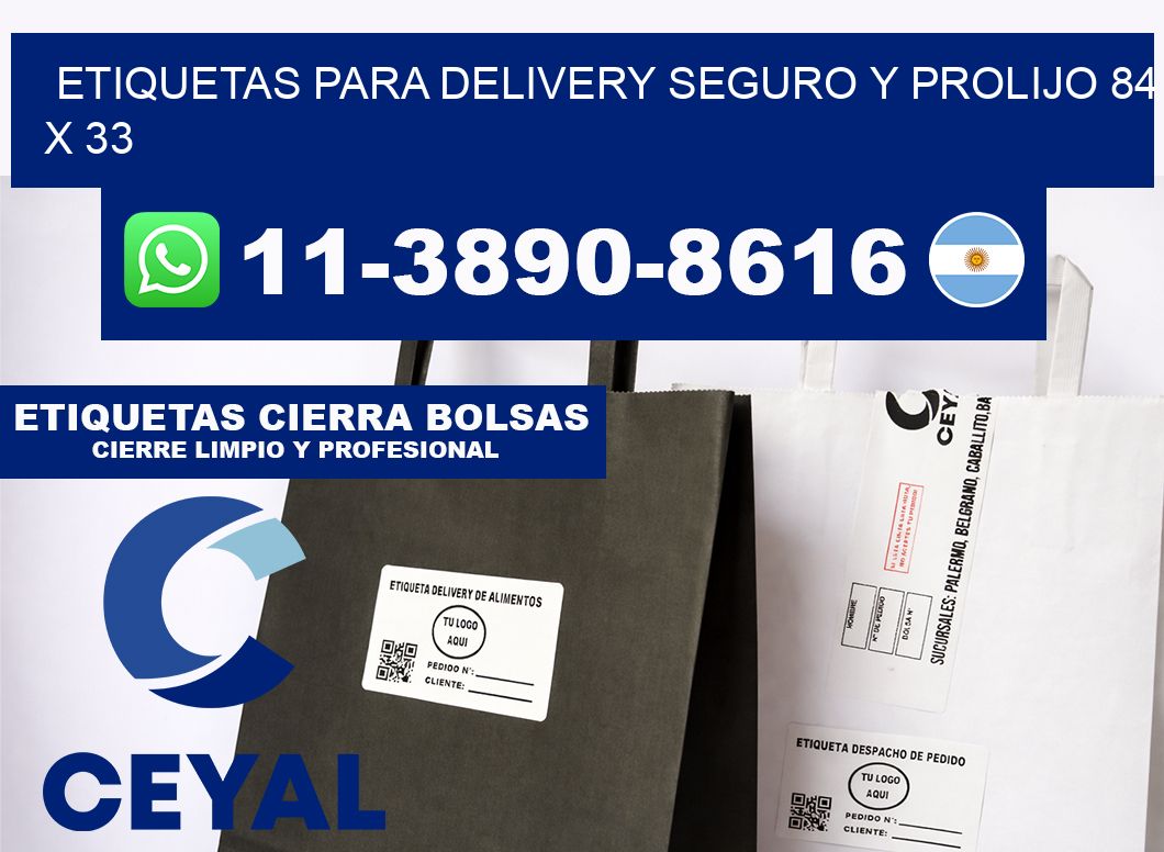 ETIQUETAS PARA DELIVERY SEGURO Y PROLIJO 84 x 33