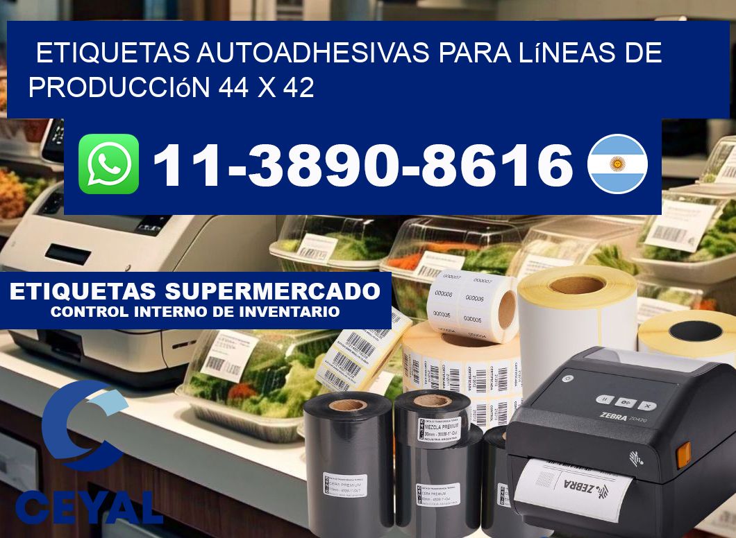 Etiquetas autoadhesivas para líneas de producción 44 x 42