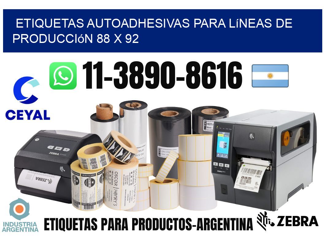 Etiquetas autoadhesivas para líneas de producción 88 x 92