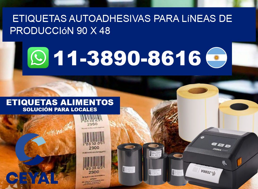 Etiquetas autoadhesivas para líneas de producción 90 x 48