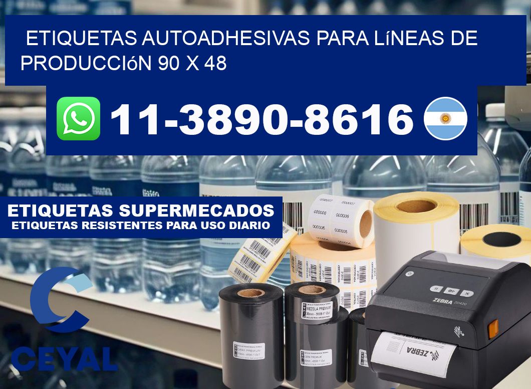 Etiquetas autoadhesivas para líneas de producción 90 x 48