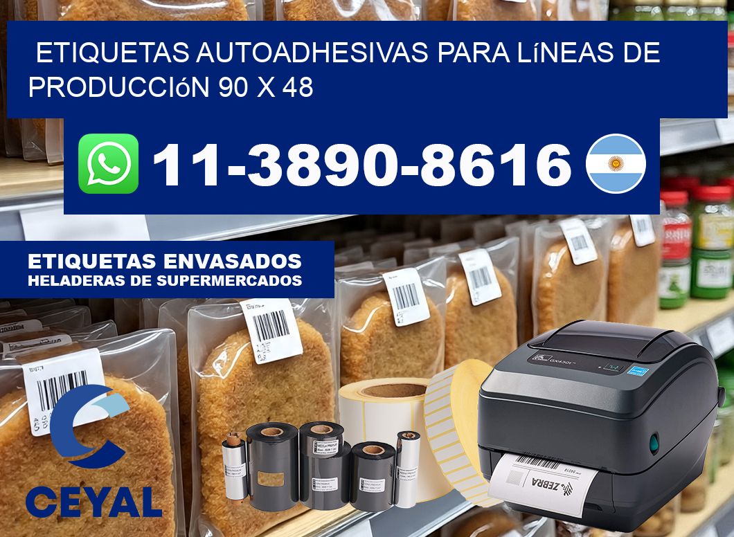 Etiquetas autoadhesivas para líneas de producción 90 x 48