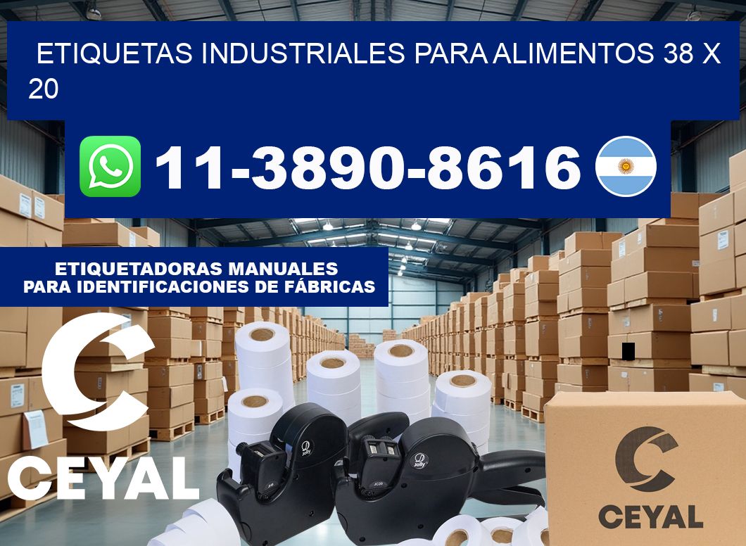 Etiquetas industriales para alimentos 38 x 20