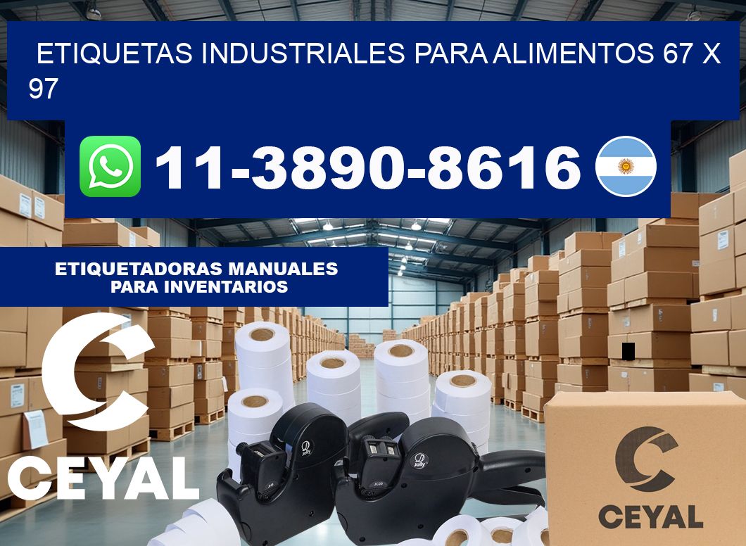 Etiquetas industriales para alimentos 67 x 97