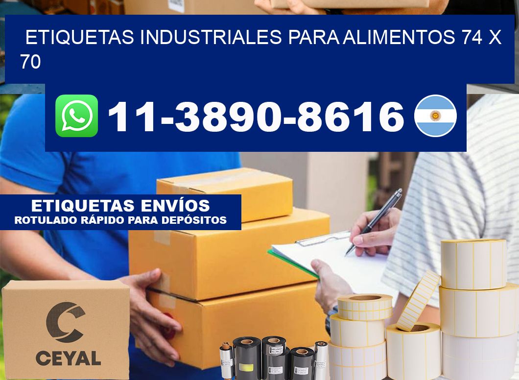 Etiquetas industriales para alimentos 74 x 70