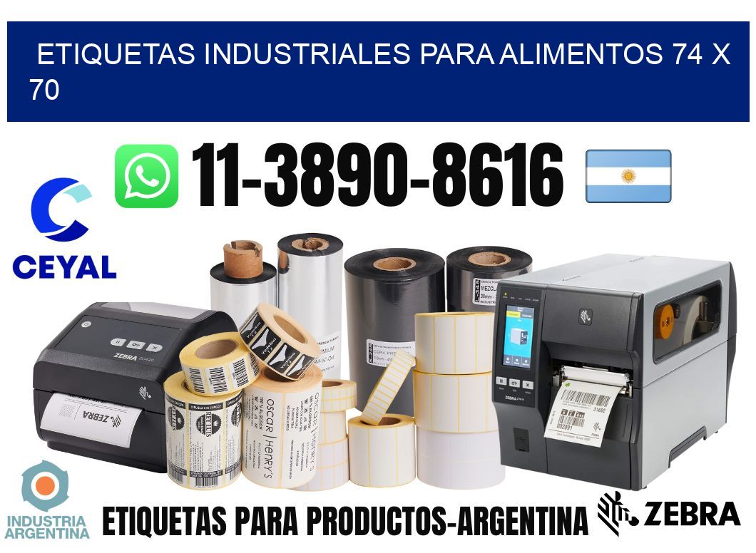 Etiquetas industriales para alimentos 74 x 70