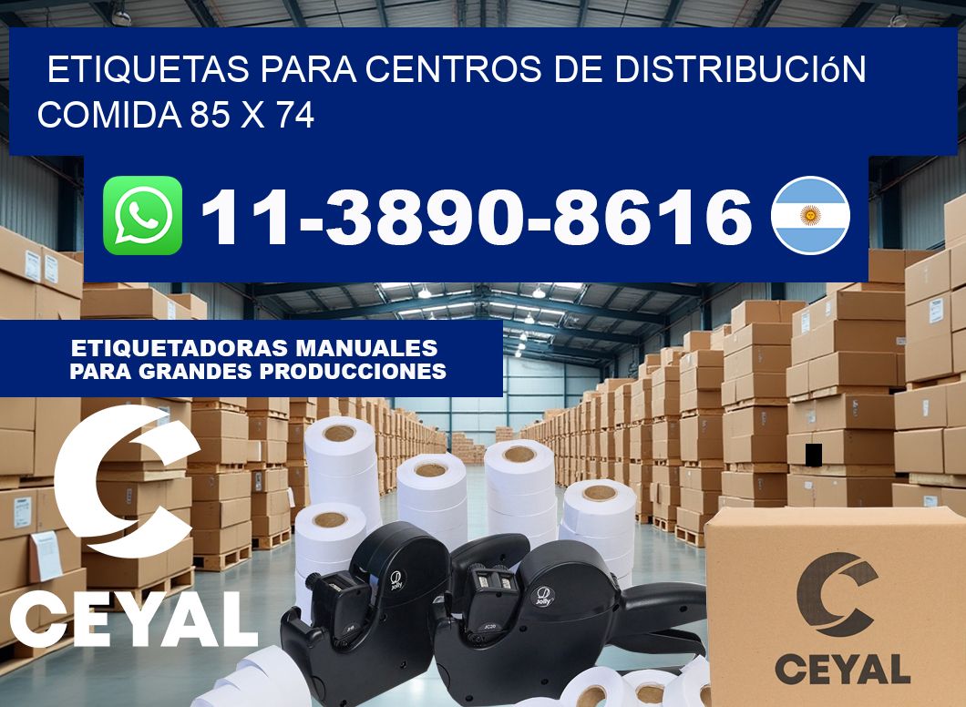 Etiquetas para centros de distribución comida 85 x 74