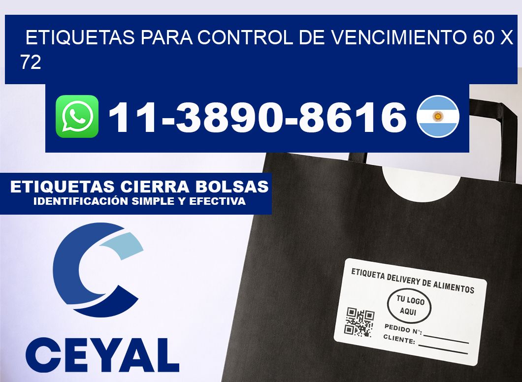 Etiquetas para control de vencimiento 60 x 72