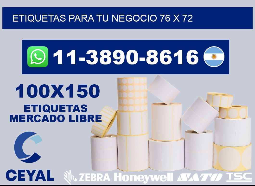 Etiquetas para tu negocio 76 x 72