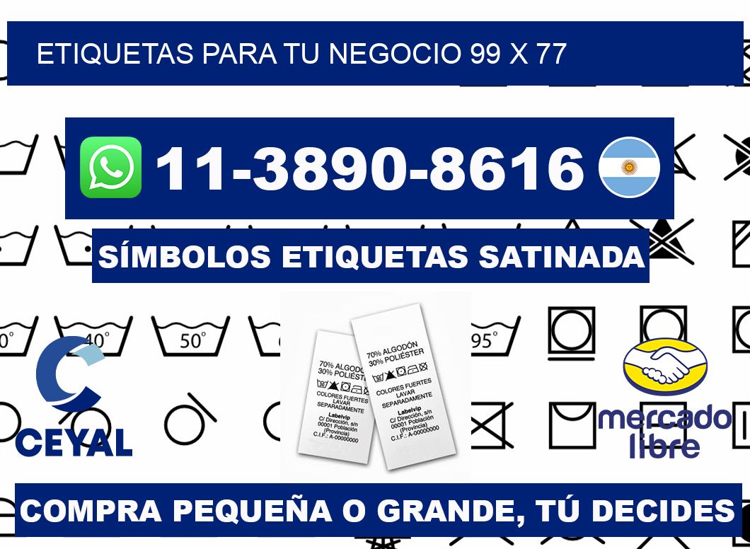 Etiquetas para tu negocio 99 x 77