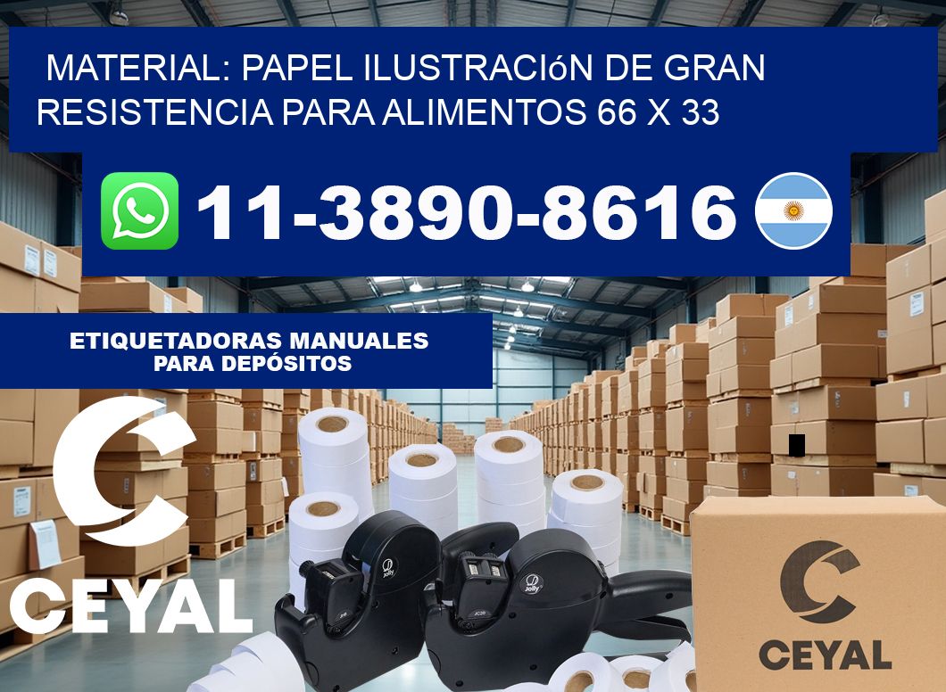 Material: papel ilustración de gran resistencia para alimentos 66 x 33